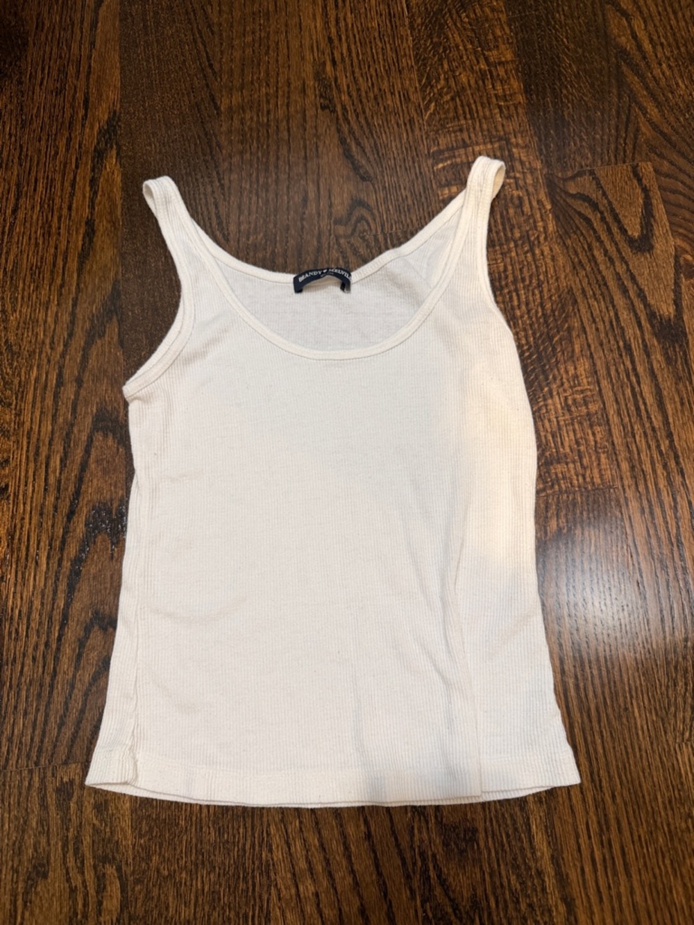 Brandy Melville ribbed white tank top